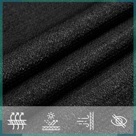 311727 Voile d'ombrage 160 g/m² Noir 2,5x3 m PEHD (1/5)