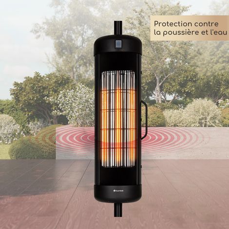 Klarstein Chauffage Electrique à Infrarouge, Chauffage de Jardin 2W, Chauffage Terrasse Exterieur IP54, Efficacité Energétique, Fixer Sur Parasols de Jardin, Chauffage d'Appoint Econome, Sans CO2