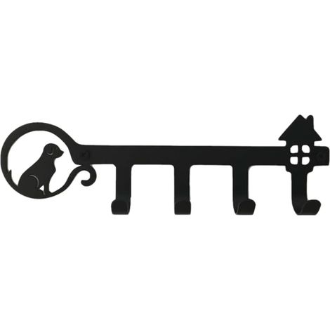 Porte-manteau mural en forme d'animal, 4 crochets, barre acier au (1/5)