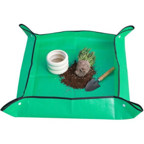 Tapis de rempotage pour plantes d'intérieur, imperméable et portable, en polyéthylène, respectueux de l'environnement, 33 x 33 cm (1/4)