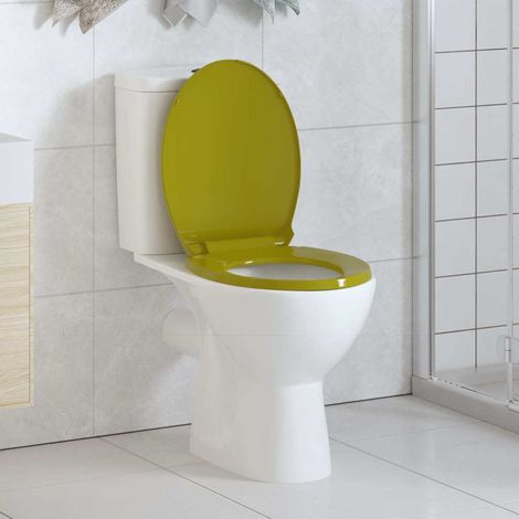 Abattant de toilettes ovale vert avec mécanisme de fermeture amortie