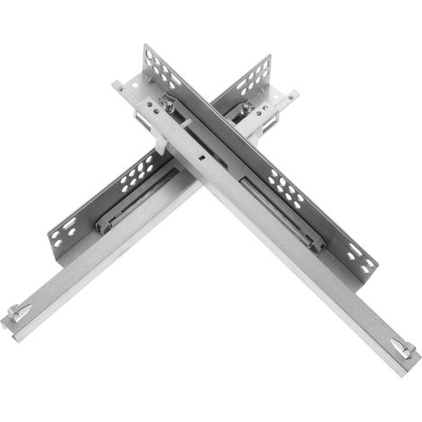 Lot de 2 glissières tiroir à fermeture amortie pour tiroirs meubles, (1/5)