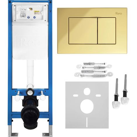 Vorwandelement für WC SLIM 024N mit drückerplatte J gold (1/5)