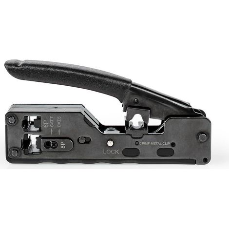 Crimpzange cat5 cat5e cat6 cat6a cat7 rj12 rj45 schneiden zange abs stahl schwarz (1/5)