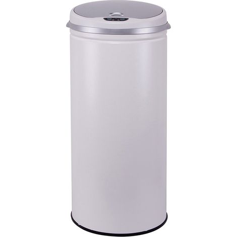 Kitchen Move – Poubelle automatique 42l blanche mat – Détecteur infrarouge – Ouverture silencieuse – Cerclage acier pour sac poubelle (1/10)