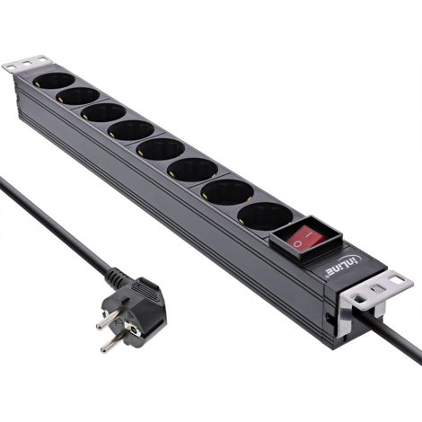 Multiprise 8 Prises avec Interrupteur 2 m Noir Angle de Montage Variable (1/4)