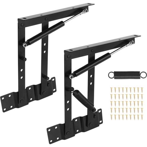 Set of 2 spring hinges for coffee table, folding coffee table, spring-loaded lifting frame, standing desk frame, spring hinge, hydraulic spring cushion (spring) (1/4)