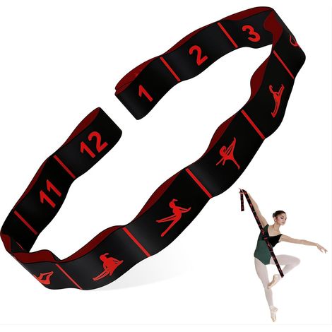 Sangle de Yoga, Band D'étirement de Yoga avec 12 Boucles Bandes Élastiques de Résistance pour Yoga, Fitness, Pilates, Ballet, Danse (1/5)