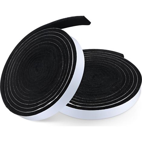 Rollen selbstklebender Filz (100 cm x 2 cm), Filzgleiter, Filzgleiter für Möbel, selbstklebender Möbelschutzstreifen, selbstklebende Möbelgleiter, Möbelgleiter, Schwarz