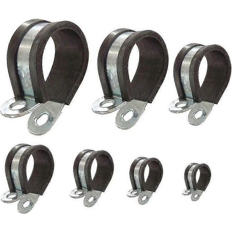 Colliers de serrage pour tubes avec insert en caoutchouc : diamètre 15 mm / diamètre 12 mm, lot de 10 (1/5)