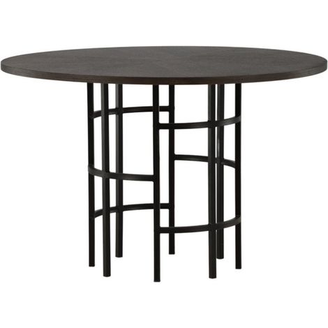 Table à Manger Ronde "Copenhagen" 115cm Marron (1/5)