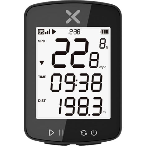 Ciclocomputer GPS wireless G Gen2, impermeabile IPX7, compatibile con Bluetooth, tachimetro e contachilometri ricaricabili con display LCD da 2,2", durata della batteria di 28 ore (compatibile con l'a