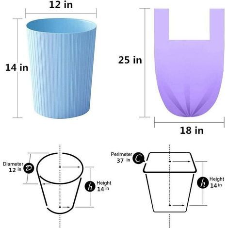 5 Rouleux de 100 Pcs Sacs Poub avec Poignées 20L (1/3)