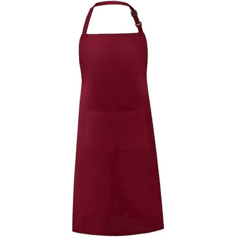 Tablier de cuisine à bavette, tablier durable pour toutes les occasions, tablier utilitaire pour fleuriste, jardinier, salon de coiffure, homme ou femme.-Red