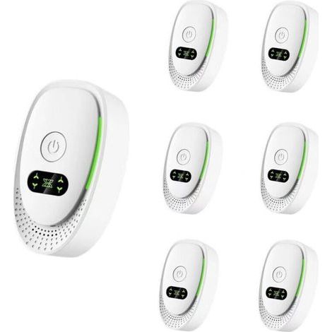 Répulsif à ultrasons (lot de 6) – Anti-souris, rats, moustiques et araignées Répulsif électronique multifonction pour fourmis, cafards et chauves-souris Répulsif à ultrasons 360° enfichable (1/4)
