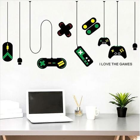 Autocollant Murale Jeu Vidéo - PVC Réutilisable - Décoration Chambre Gamer - Pour Murs Portes Fenêtres Carrelage - 1 Pièce (1/5)