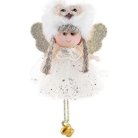 Pendentif ange de Noël, décoration pour sapin de Noël, joli pendentif poupée ange, décoration de plumes suspendues (1/5)