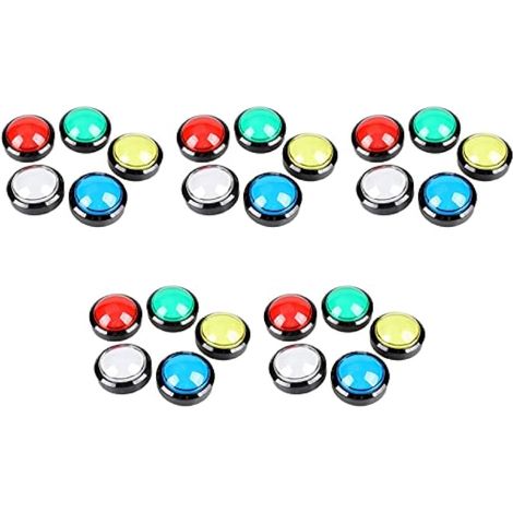 Akfldms 25X Boutons D' 60mm Dôme 2,36 Pouces LED Bouton Poussoir avec Micro-Interrupteur pour Console de Jeux Vidéo de Machine D' (1/2)