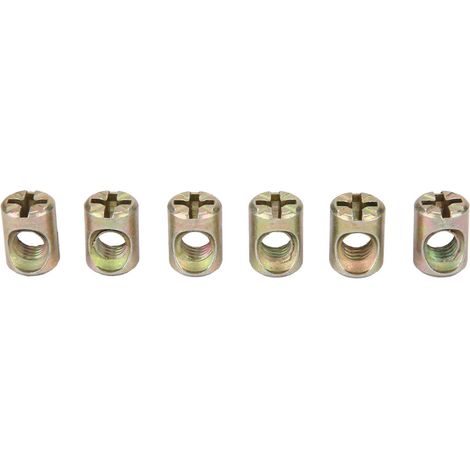30pcs M6 Furniture Barrel Nut Dowel Cabinet Connectors Embedded Nuts Fasteners