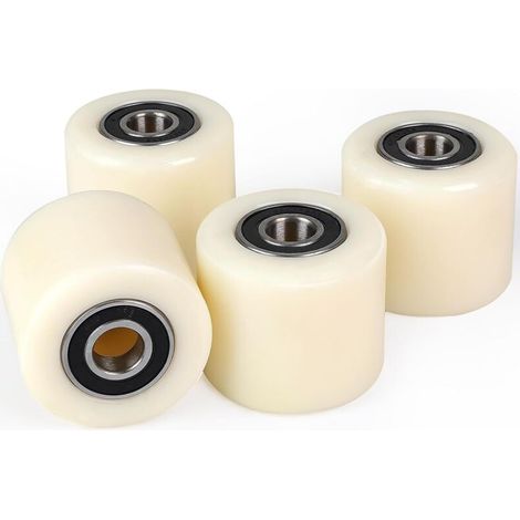 Roues en polyamide nylon pour chariot élévateur – lot de 4, 80 x 70 mm, axe 20 mm, charge max 500 kg (1/4)