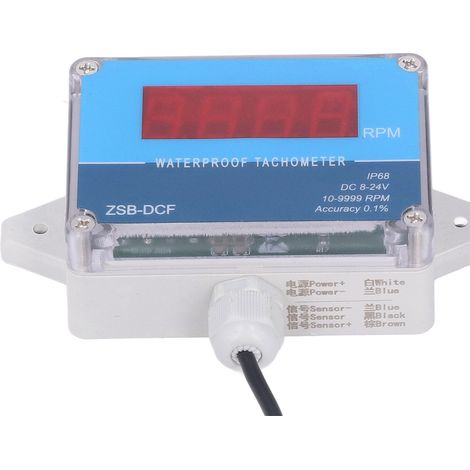 IP68 Wasserdichter digitaler Geschwindigkeitsmesser für Motoren, LED-Anzeige, 8–24 V DC (1/5)