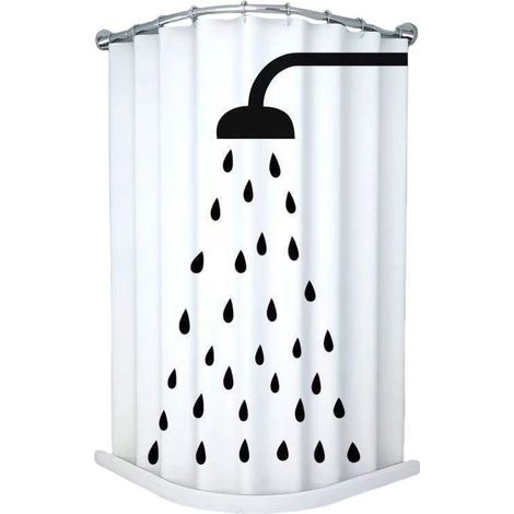 Cortina de ducha moderna con superficie hidrófuga, fabricada con materiales reciclados. (1/5)