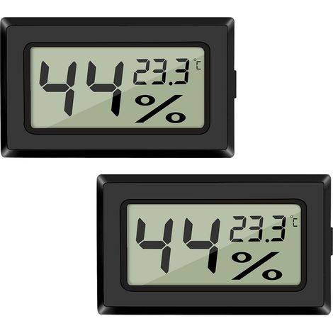 2er-Pack digitales LCD-Thermometer und -Hygrometer, Mini-Digitalthermometer und Hygrometer für Gewächshaus/Auto/Haushalt (1/5)