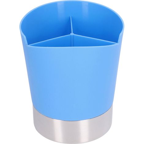 Distributeur de Pailles Bleu Robuste 3 Compartiments Stable pour Maison Bar Restaurant (1/5)