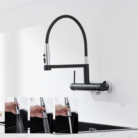 Robinet de cuisine mural avec raccord 3/4 (1/5)