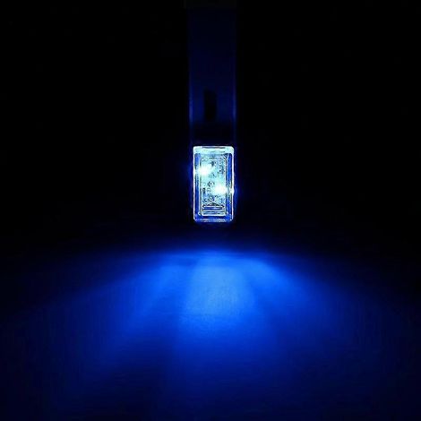 Éclairage d'ambiance LED pour voiture avec prises USB, lampe décorative de style automobile 4 couleurs, éclairage d'urgence pour allume-cigare (bleu) (1/5)