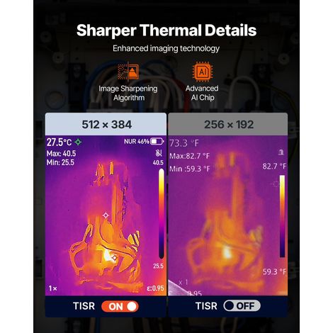 Caméra Thermique Résolution TISR 512x384 pixels Imageur Thermique Résolution IR 256x192 pixels, Vision 2 Mpx Fréquence Rafraîchisse… (1/5)