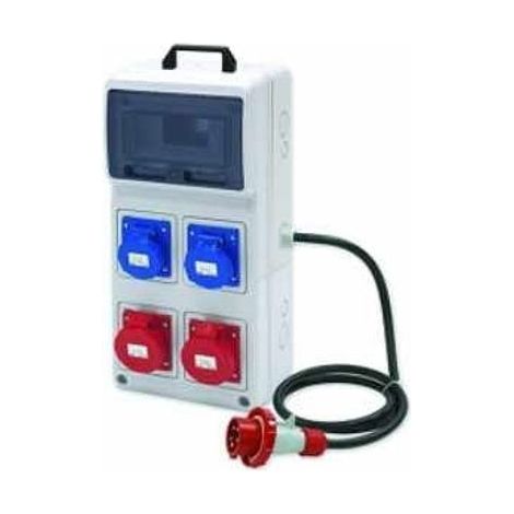 Quadro asc rosi materiale elettrico 2x4p + 2x3p 16a con pulsante di emergenza - 2243 (1/2)