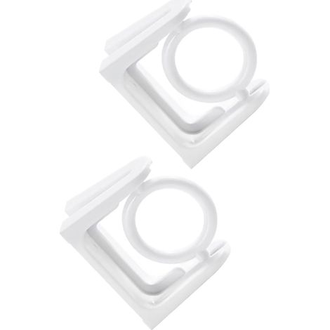 Lot de 2 supports adhésifs blancs pour barre de douche, pivotants et antidérapants, pour une sécurité optimale dans la salle de bain. (1/5)