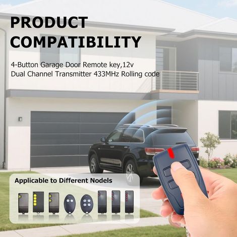 3 x Remote Control for Gate BFT MITTO B RCB4,433.92Mhz 4 Buttons 4 Channels Blue Rolling Code for Rolling BFT MITTO B RCB04 R1 CLEAR ICE RCB02 VINEYARD (1/2)