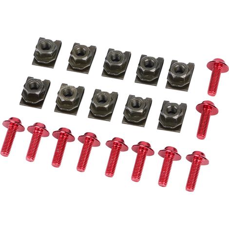 Kit de fixation carénage moto 5x16 mm – vis, clips rapides, écrous à spire et agrafes pour carrosserie (1/5)