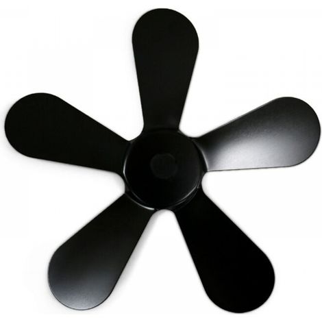 Pales de ventilateur pour four, 5 pales, alliage d'aluminium, améliore la circulation de l'air chaud, large compatibilité, installation facile pour cheminée (noir) (1/5)