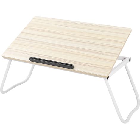 Bureau Lit Rabattable Compact pour Ordinateur Portable Maison Support PC Notebook Blanc Érable A1-1 (1/5)