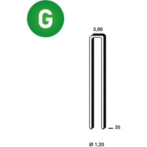 5 000 Agrafes E-35 - Galvanisées Résinées - 5.66x35x1.2 mm - D-Work