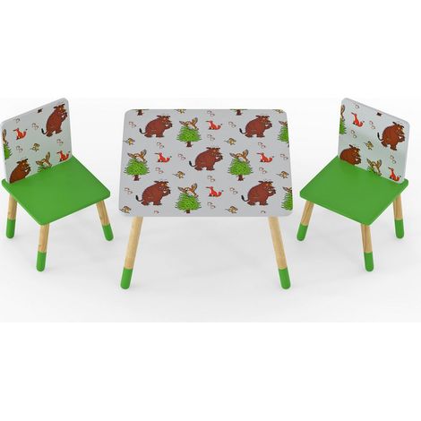 Gruffalo Kids Table & 2 Chairs Set - Forest Themed Play & Activity Furniture - Assembly Required