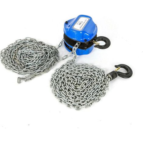 Palan à chaîne 4 m 1000 kg - Crochet pivotant à 360° - Grue manuelle professionnelle (1/5)