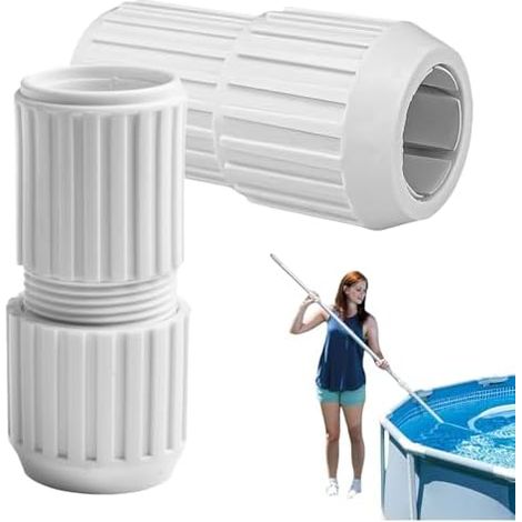 Lot de 2 raccords tige télescopique piscine avec serrure à came, pièces rechange robustes pour tiges piscine, compatibles épuisette, aspirateur sol et accessoires - (1/5)