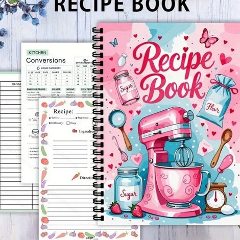 Un magnifique carnet de recettes à spirales, journal de cuisine familial (1/4)