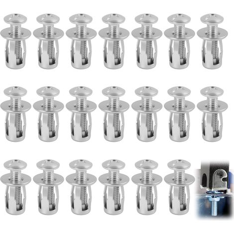 20 Pcs Écrous en Forme de Pétale M6 x 25, Fixations pour Creuses avec Chevilles en Métal, Écrous Pétales et Vis en Métal pour Chevilles Murales Creuses, Utilisation sur mur doux et fin (M6 x 25) (1/5)