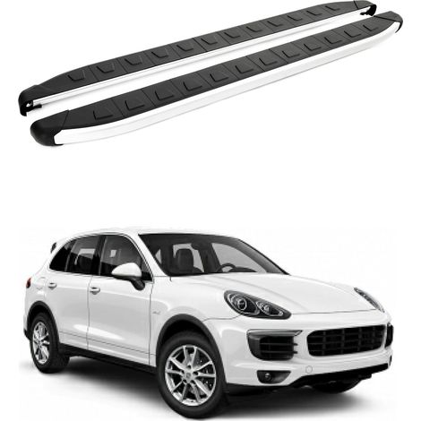 TURTLE kompatibel mit Porsche Cayenne (92A-E2) 2011-2017 Trittbrett Alyans Grau