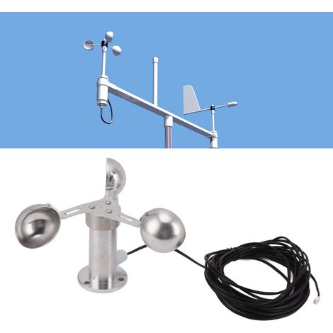 Windgeschwindigkeitsalarm für Wetterstationen, 220-V-Anemometer für Turmdrehkrane mit Aluminiumlegierungsbecher (1/5)