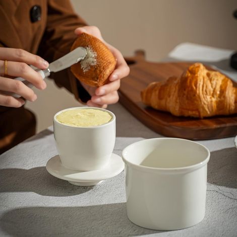 Butterdose – Keramik – Butteraufbewahrungsdose – Butterdosen – Kleine Butterdose – Buttertopf – mit Deckel (1/5)