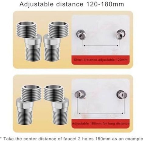 Adaptateur De Douche - Acier Inoxydable - Rotation 360 Degres - Pour Robinet Thermostatique - 1 Piece (1/5)