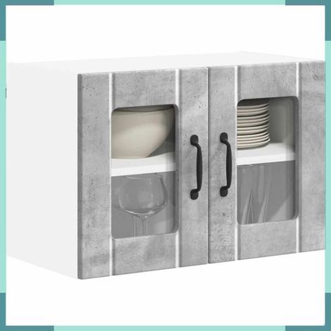 884972 Armoire de cuisine 2 pcs Gris béton 60 x 31 x 40 cm (1/5)