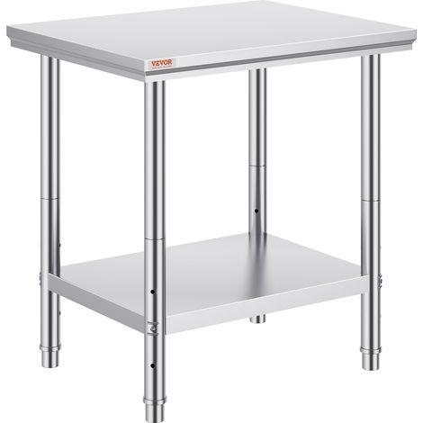 Table de Travail Cuisine Inox 60X76X80 cm Plan de Travail Cuisine en 2 Etage Table de Travail en Acier Inoxydable pour Préparation de Cuisine d'Aliment des Repas Hôtels Bureaux Hôpitaux (1/5)