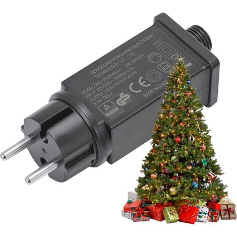 Adaptateur Alimentation pour Guirlandes Lumineuses - Bloc Alimentation 12V Fiche EU Pour Guirlandes Lumineuses,Transformateur Étanche IP44 pour Décora (1/5)